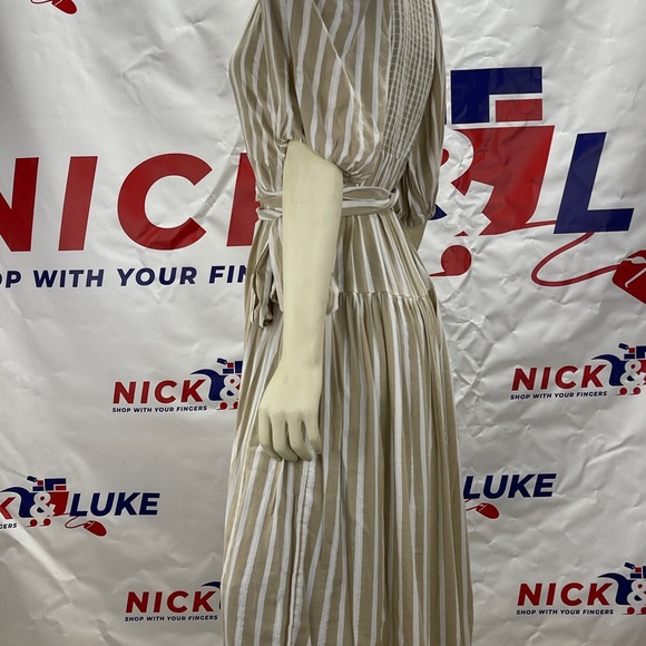 Waist defined stripe tie belt midi wrap dress by Old Navy. - Picture 4 of 12